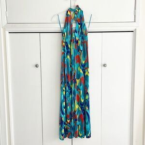 Trina Turk Colorful Halter Midi Dress
